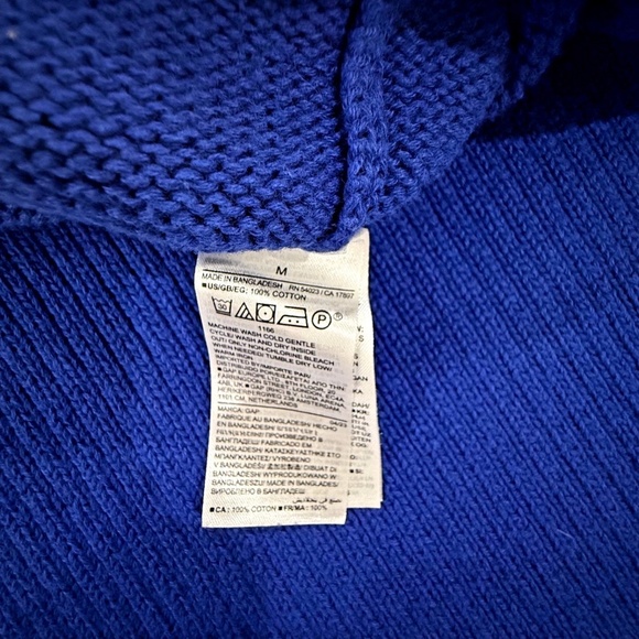 GAP Benton Turtleneck Sweater Boxy Split Hem; Blue; Women's Size Medium - Picture 4 of 6